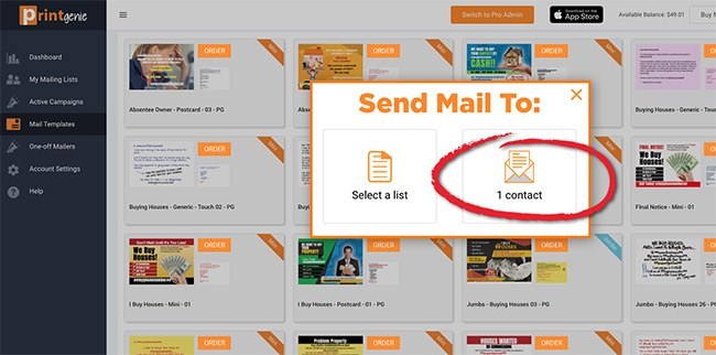 Use PRINTgenie templates to set up your direct mail marketing automation.