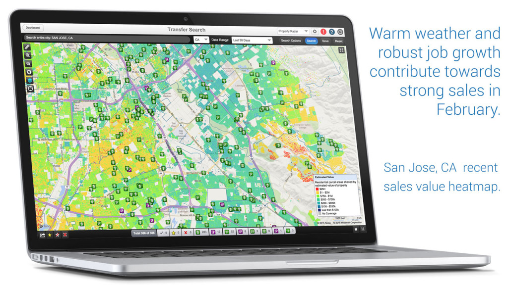 San Jose, CA recent sales heatmap