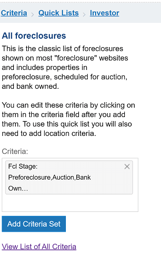 A list of properties in foreclosure is a targeted list of highly motivated sellers.