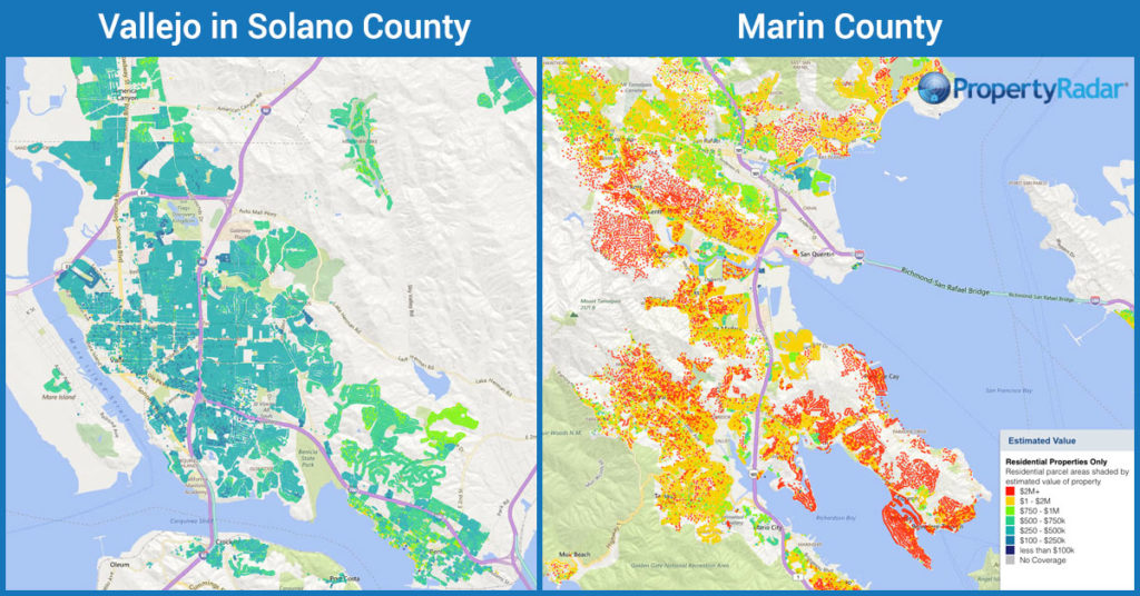 Vallejo vs. Marin County Heatmaps