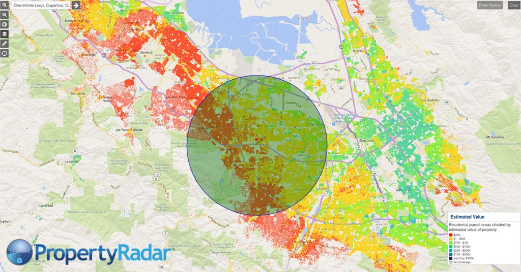 Bay Area Estimated Real Estate Value Heatmap