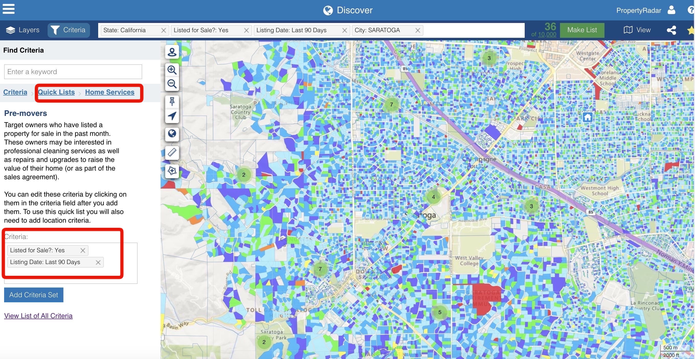 Addressable integration with PropertyRadar for home services professional like window installers