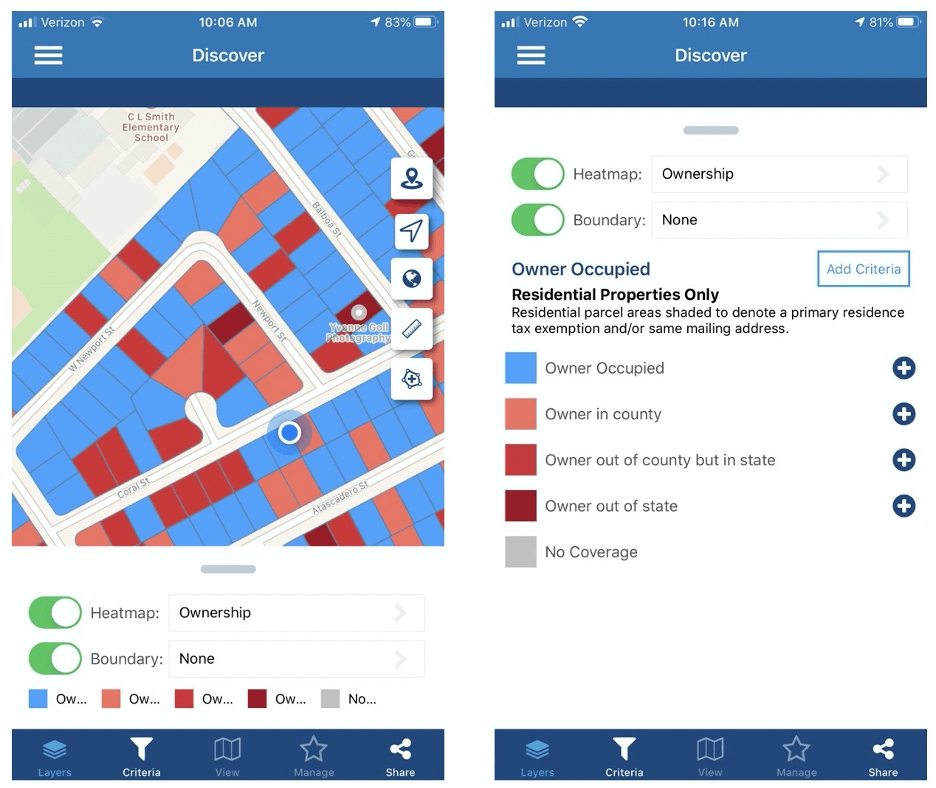 Field sales software mobile app in PropertyRadar 