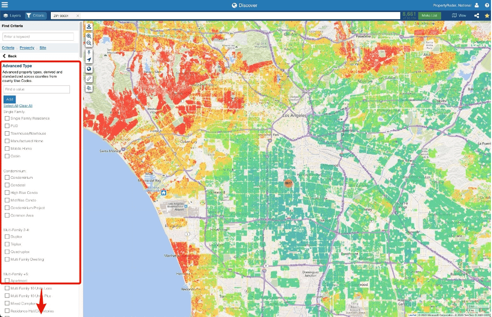 solar lead generation based on advanced property types