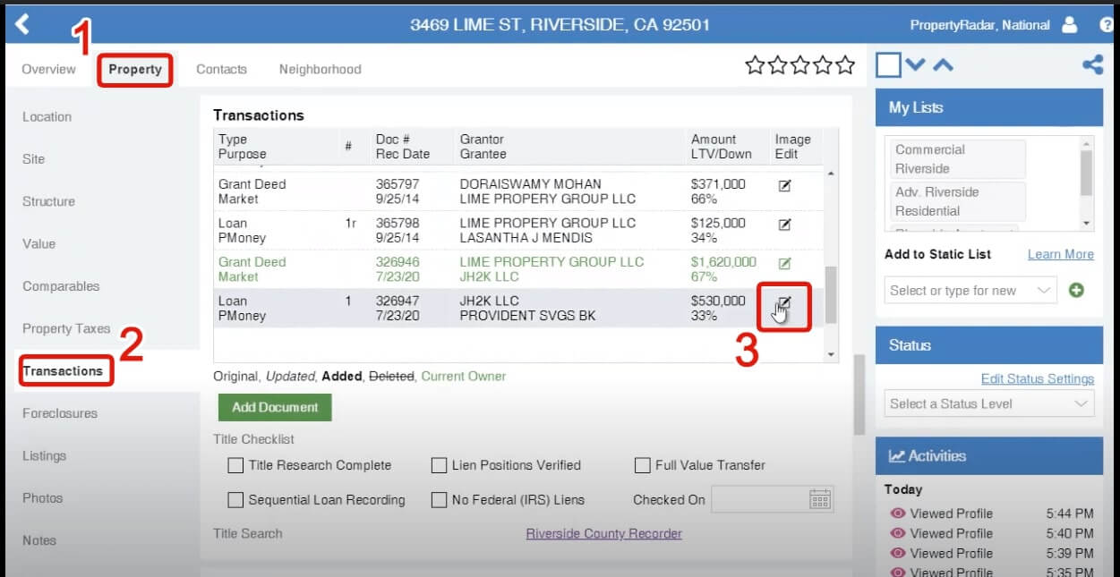 how to find the owner of a real estate llc in PropertyRadar