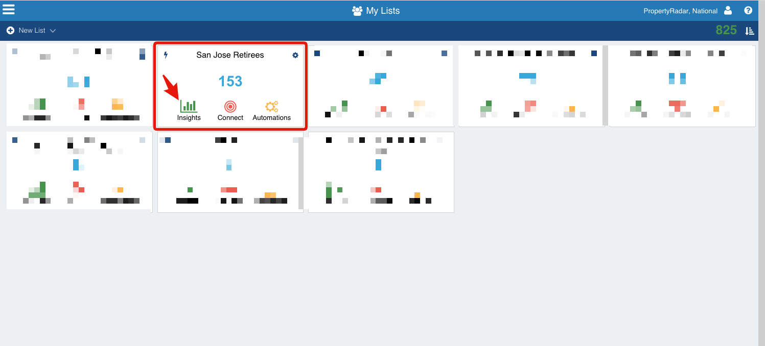 Get comprehensive list insights for your real estate lead lists with PropertyRadar